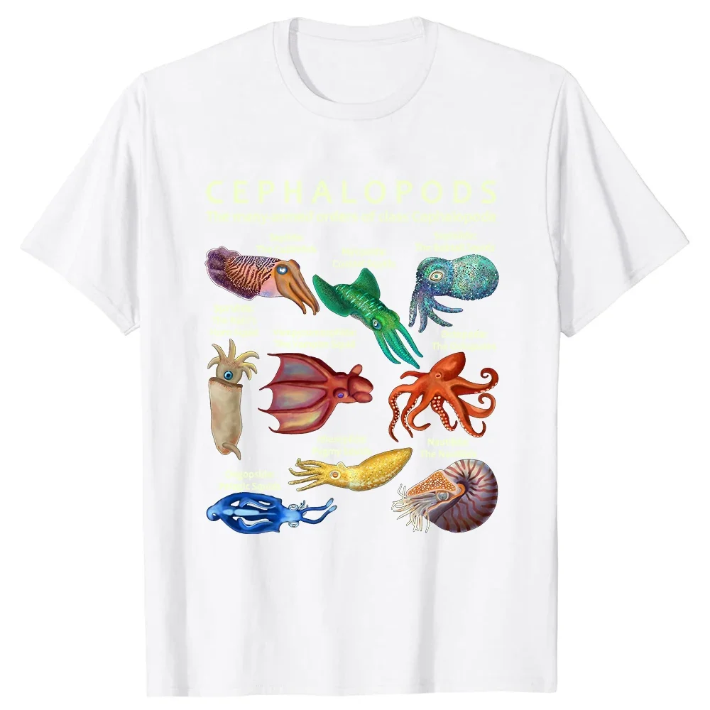 Summer Graphic Cotton Streetwear Short Sleeve Birthday Gifts T-shirt The Cephalopod Octopus Squid Cuttlefish Classic T Shirts