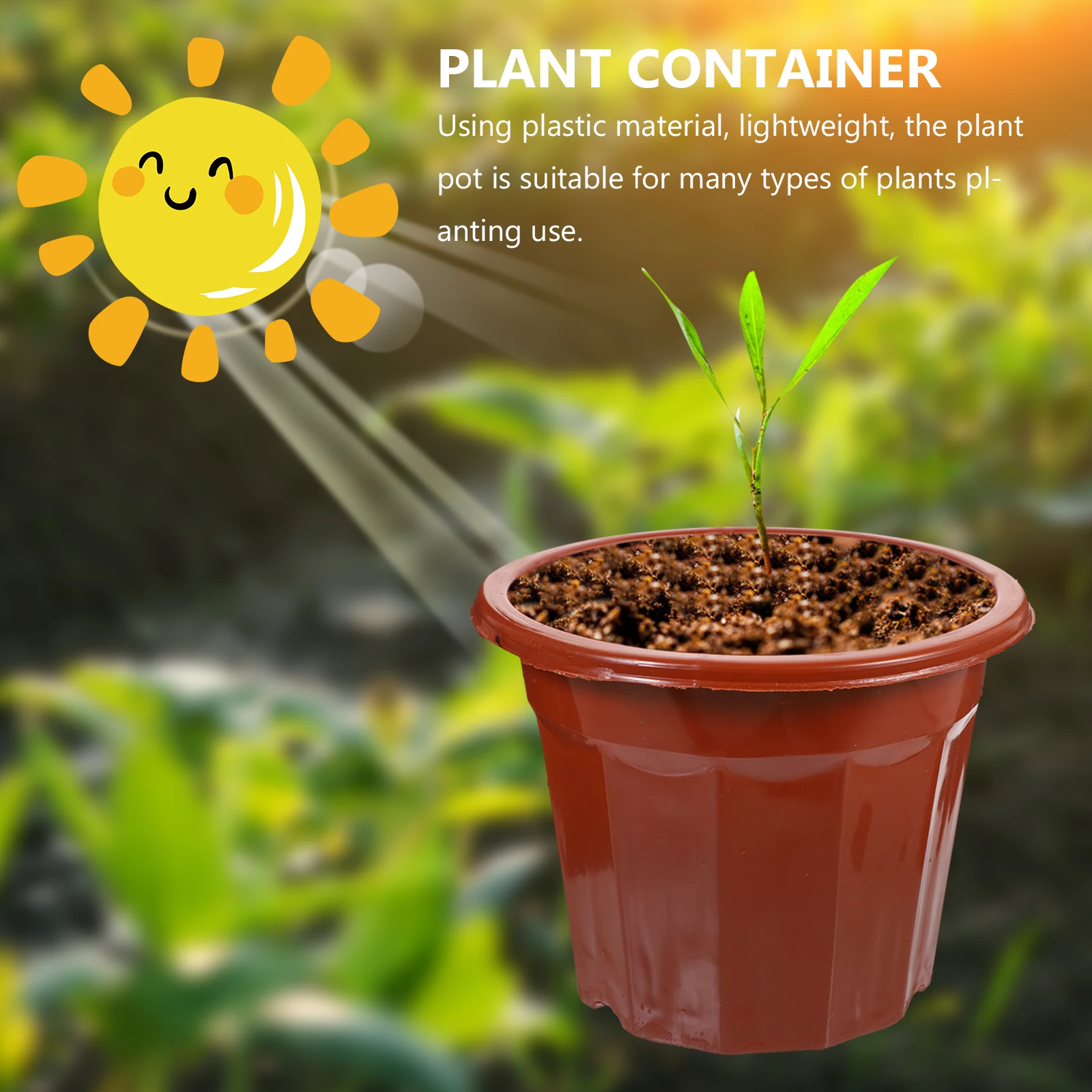 

25 Pcs Large Nursery Planting Pots Plastic Flowerpots Drainage Holes Lightweight Red Garden Balcony Home Gardening Containers