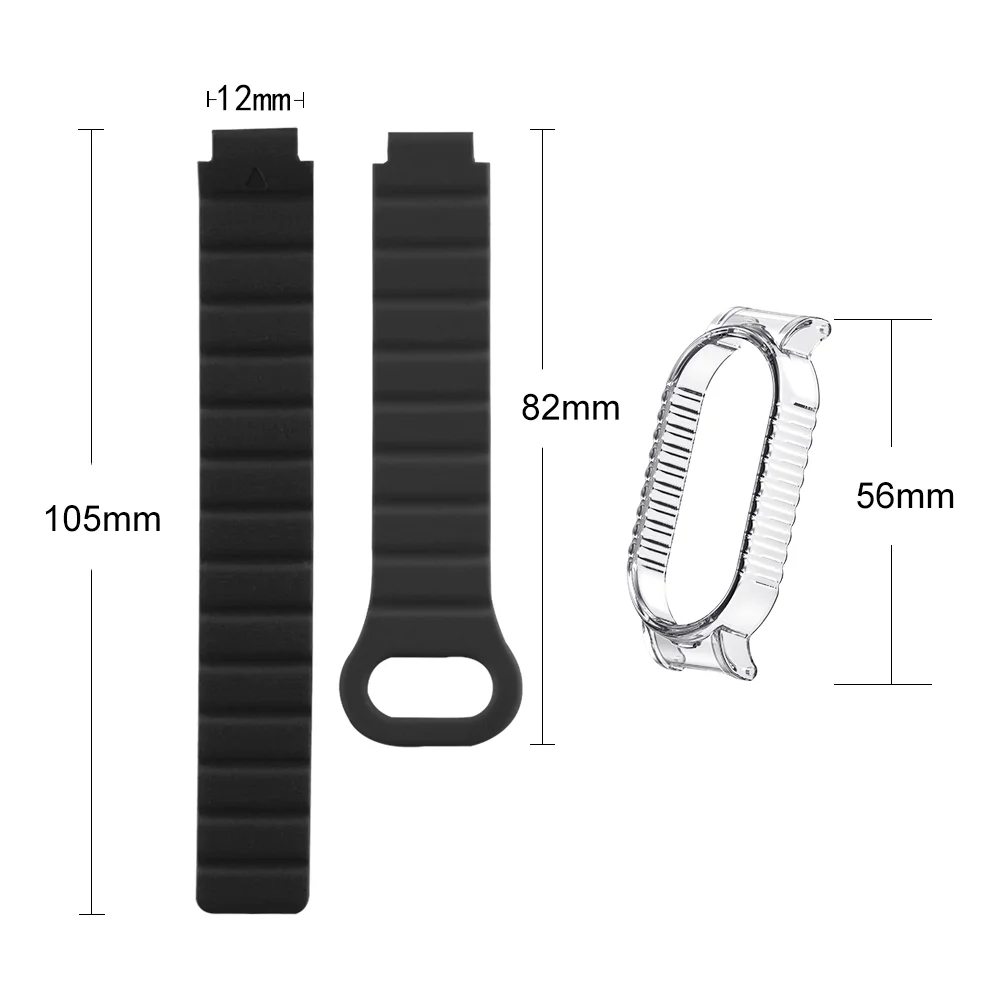 Quick Release Magnetic Band with Protective Case For Xiaomi Mi Band 9/9NFC Sweat-proof Soft Silicone Sport Smart Watch Strap
