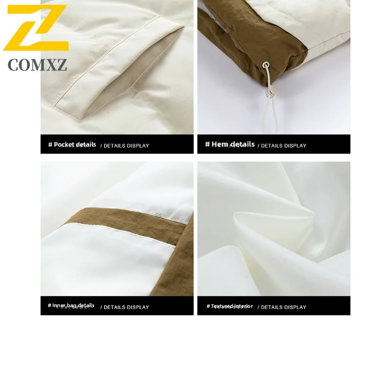 COMXZ الرجال القطن وسادة مبطنة عالية الجودة مقنعين الدافئة أنيق التخييم الثلجي وسادة مبطنة 2025 التزلج الراقية الشتاء سترة