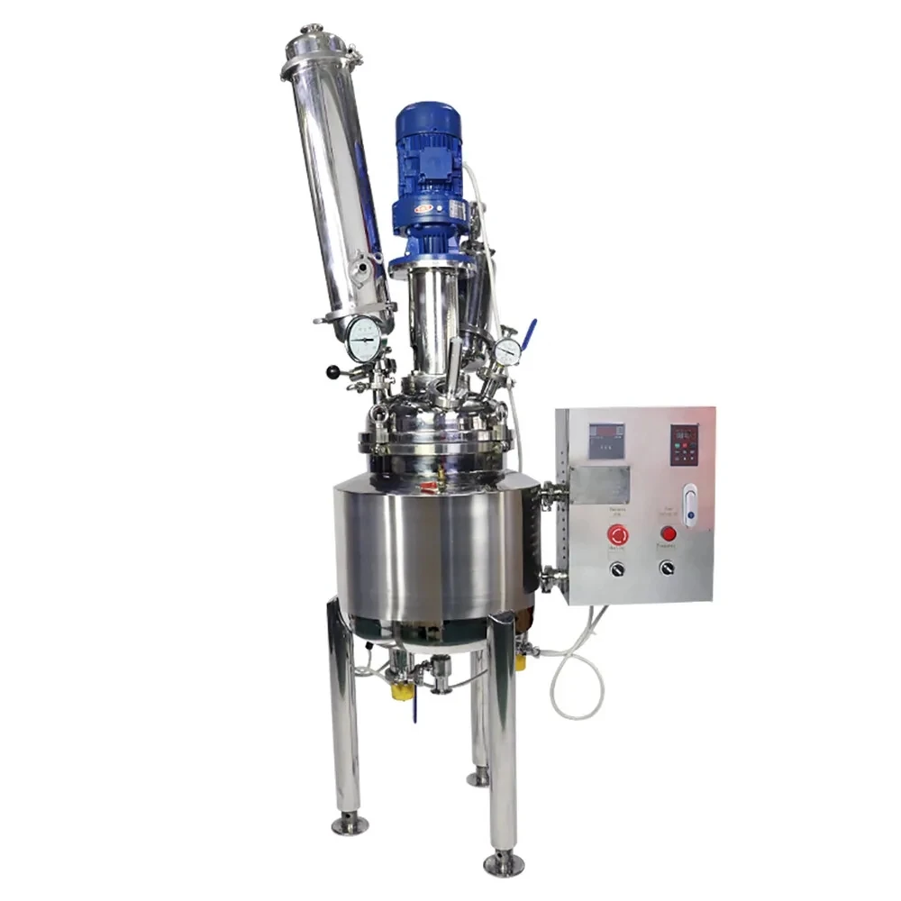 Double Layer Stainless Steel Jacketed Reactor Chemical Vessel Sealed Tank 20L