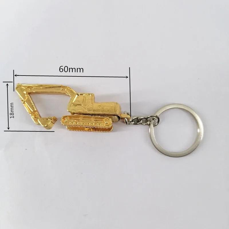 New Creative 3D Excavator Key Chain Fashion Car key Ring Charm Toys KeyChains Party Gift