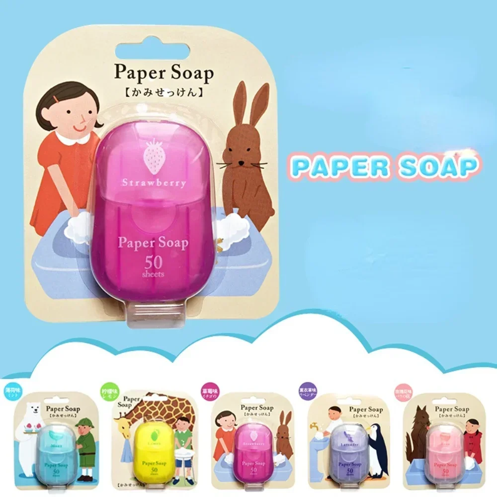 New 50pcs Paper Soap Scented Slice Sheet Disposable baby Soap Paper for Baby Soap Papers Washing Hand Bath Baby Skin Care