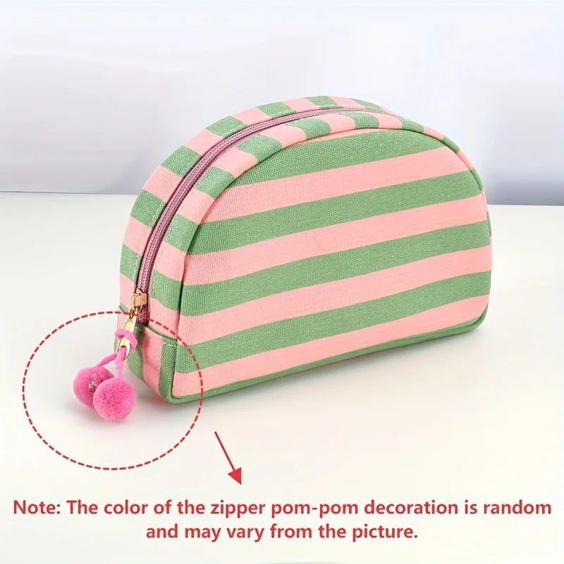 Custom Embroidered Striped Makeup Bag Personalized Name Colorful Travel Toiletry Organizer Bridesmaid Holiday Essentials Pouch