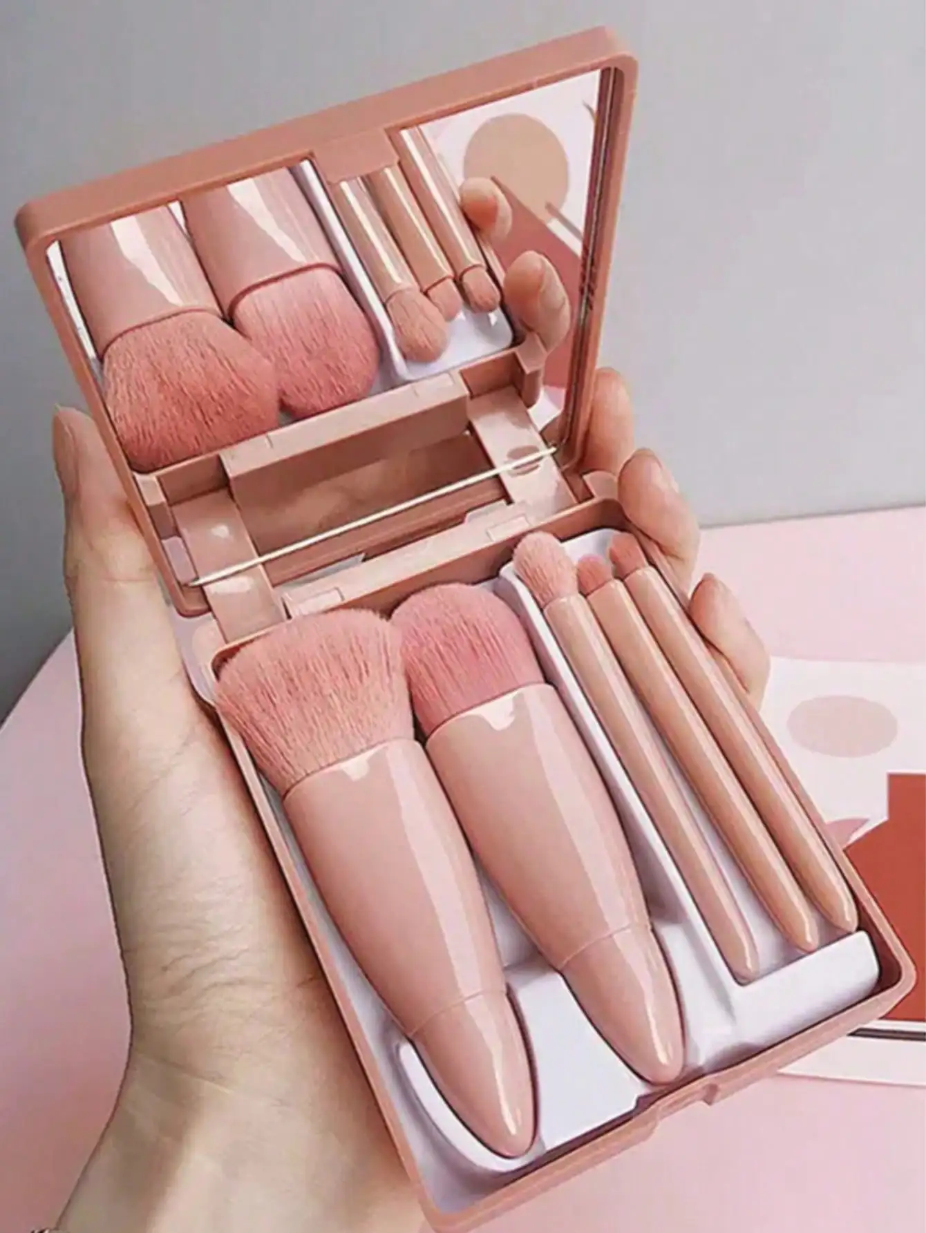 

Portable Makeup Brush Set With Cosmetic Mirror Case, Eye Shadow, Foundation, Lip Brush, Concealer Makeup Tools, Gift For Women,Brush Set,Makeup Brush Kit,Make Up Brush Set,Make Up Set Complete,Makeup Brush Set,Complete Makeup Kit,Brush Kit