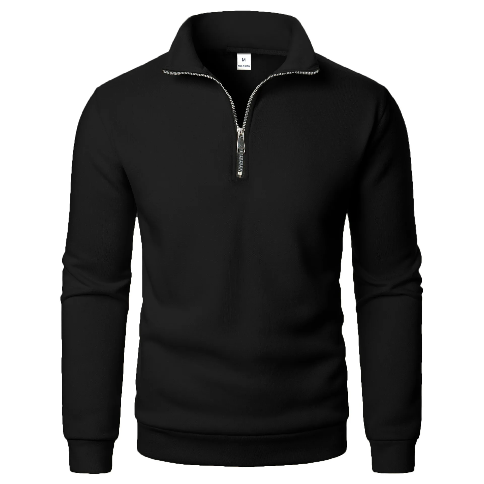 2026 Men Casual Fleece Sweatshirts Tops Men Sport Classic Stand Collar Sweatshirts Men’s Quarter Zip Hoodie Basic Pullover 3XL