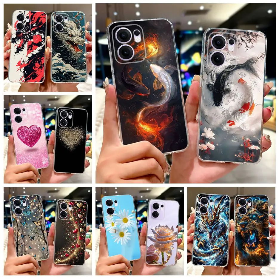 For Oppo Reno 13F 5G Case Reno13 FS CPH2699 Cute Lucky Koi Painted Cover Soft Slim Phone Case For Oppo Reno13 F 4G Reno13F Shell