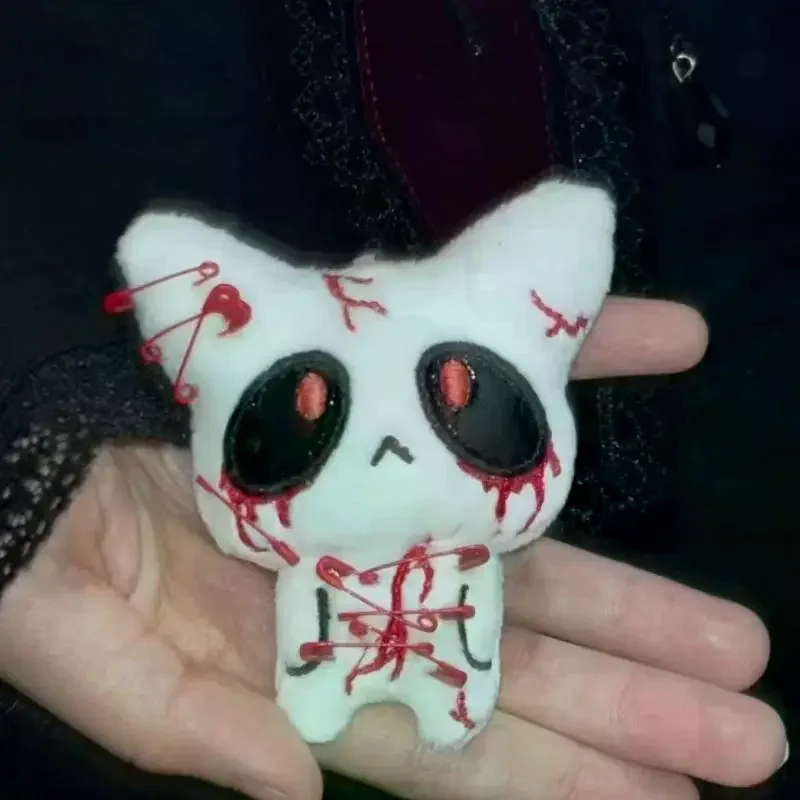 1/2 حزمة من سلسلة المفاتيح القطيفة للهالوين المخيفة، سحر تمثال الوحش الدموي الجيري، زينة حقيبة قوطية مخيفة، هدية للزوجين #3