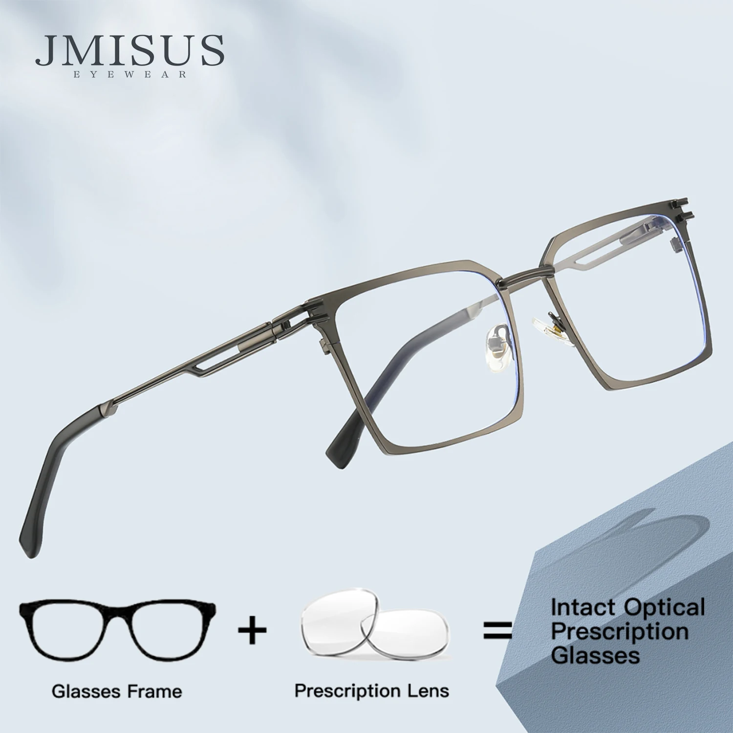 

JMISUS 2025 Fashion Square Progressive Prescription Glasses Men Custom High-quality Metal Male Photochromic Optical Eyewear
