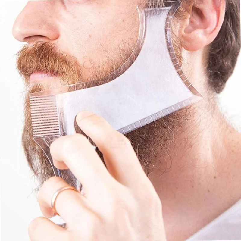 Beard Styling Comb Clear Beard Ruler Men's Care Comb Sideburns Beard Trim Contour Tool