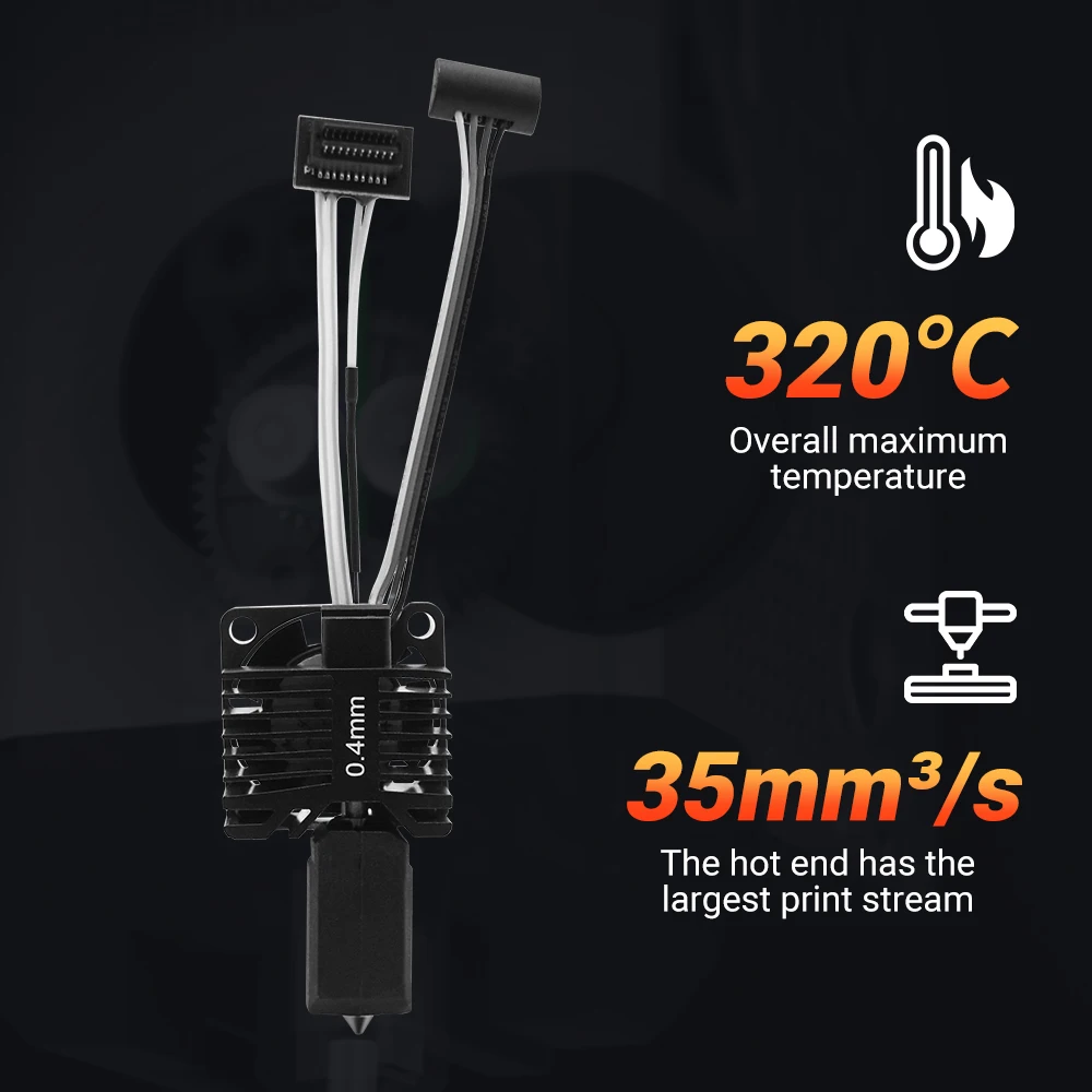 Bambu Lab X1/X1C/P1P/P1S Hotend Hardened Steel Nozzle 0.2/0.4/0.6/0.8mm With 2510 Cooling Fan Accessories 3D Printing Parts