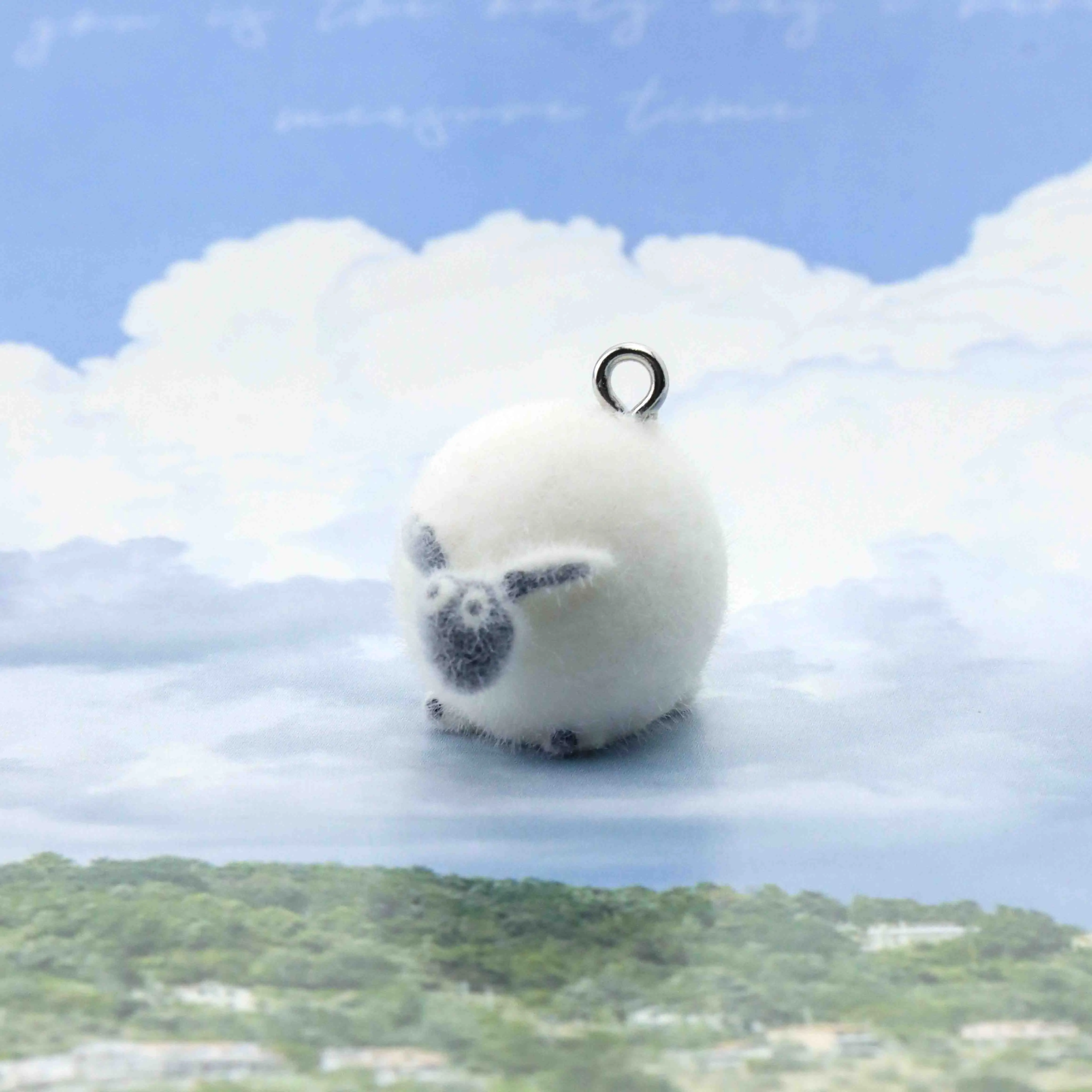 15 PCS Sheep Charms Cute Plush Animal Flocking Resin Pendant for Jewelry Making Diy HandmadeEarring Keychain Accessories