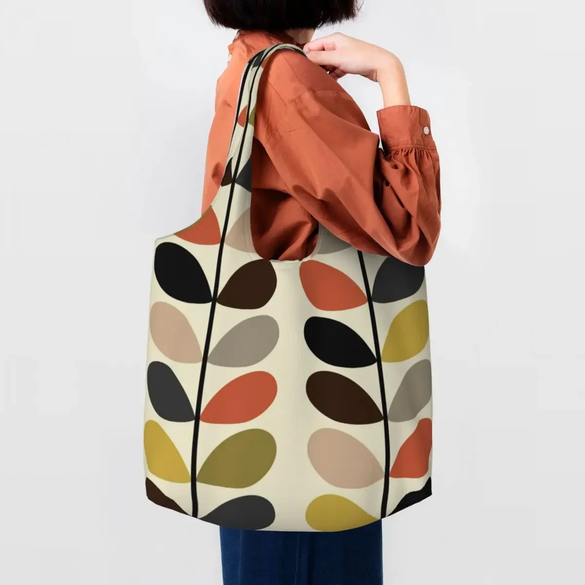 

Оригинальные милые сумки-тоуты для покупок с принтом Orla Kiely, сумки для покупок из переработанного полотна, сумки для покупок через плечо, сумки для фотографий