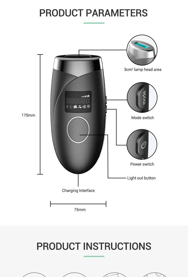Depilación Lpl para mujer, depilación con punto de congelación para hombres y mujeres, depilación de piernas, punto de hielo, zafiro