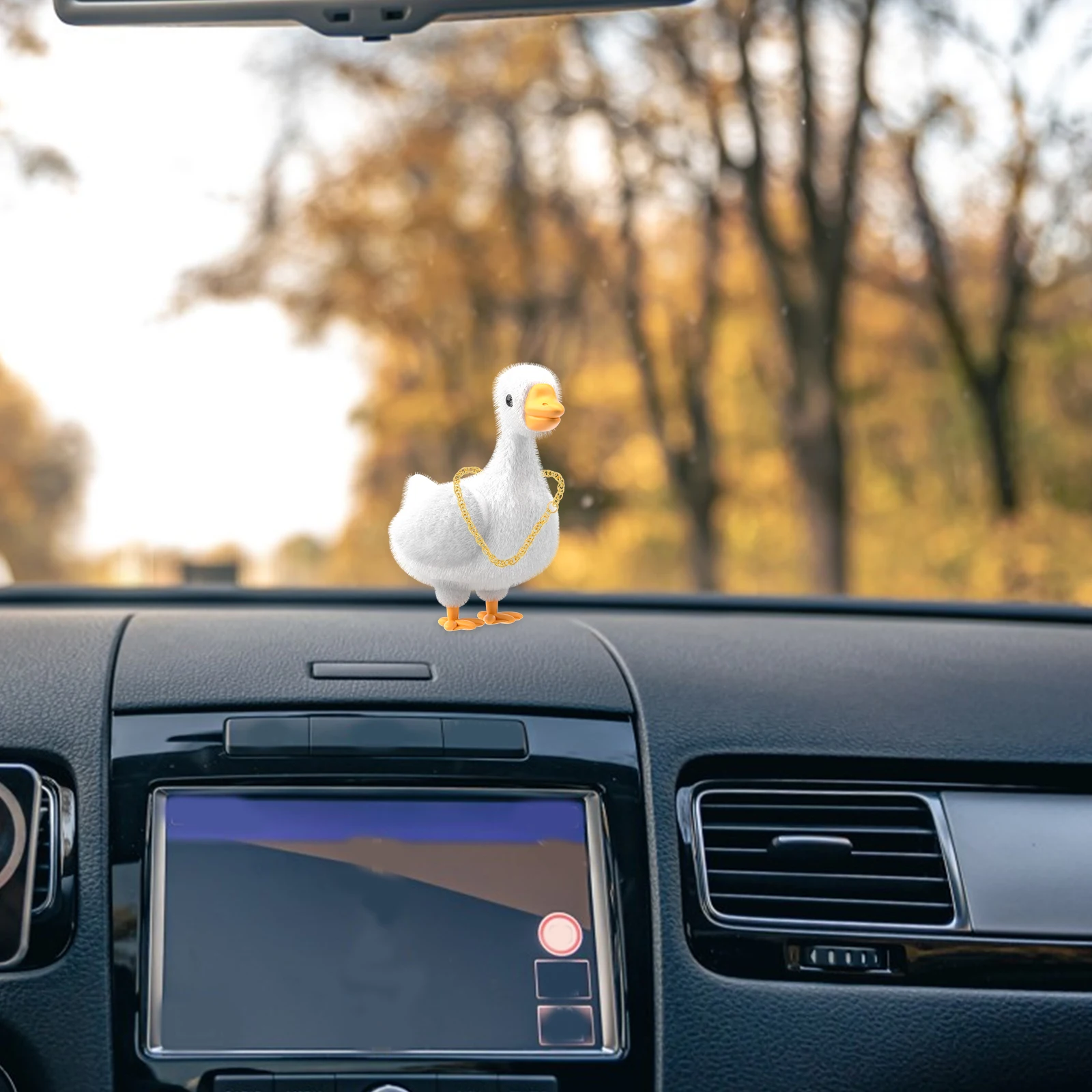 

10 Pcs Little Yellow Duck Jewelry Car Accessories Dash Decor Golden Metal Decorations for Women