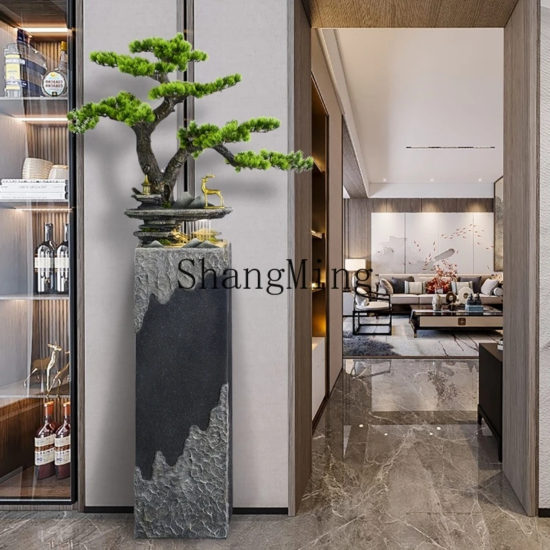 

DHY new Chinese floor-to-ceiling running water fountain humidifier decoration living room