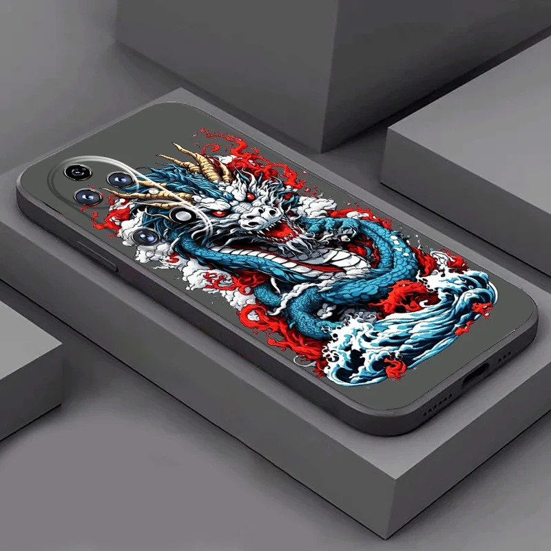 중국 디바인 드래곤 휴대폰 케이스, 화웨이 아너 50 50se 30 10 라이트 8X 9X 프로 메이트 40 30 30E 20 10 프로 플러스 카르카사 코크