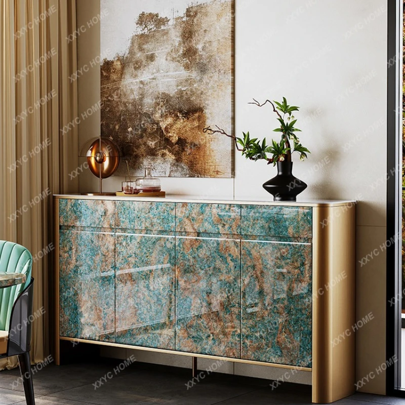 

L dining side cabinet solid wood living room storage cabinet new light luxury high-end door cabinet