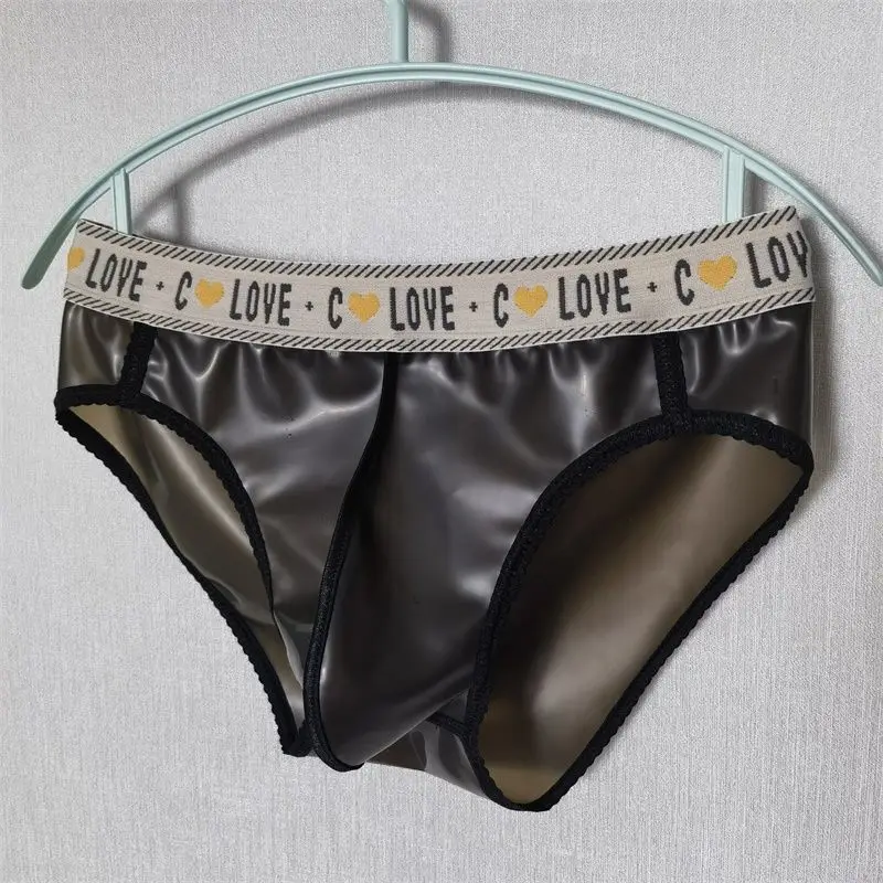 الرجال اللاتكس ملخصات لعب الأدوار مثير الملابس الداخلية سراويل الوثن المطاط الملابس الداخلية مع القضيب الواقي الذكري الكرة مثلي الجنس ليلة حفلة مثير السروال