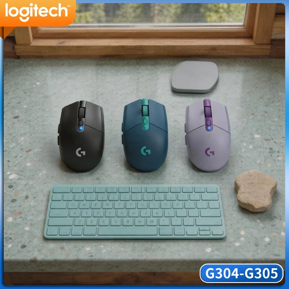 G305 Logitech PC Mac Gaming Wireless Mice,LIGHTSPEED Stable Signal,HERO 12000 DPI,6 Programmable Keys,250H Battery Power