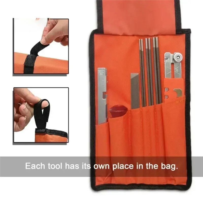 

HHO-13 шт., набор инструментов для заточки цепи бензопилы, профессиональная ручка из твердой древесины, круглая/плоская направляющая, точилка для напильника