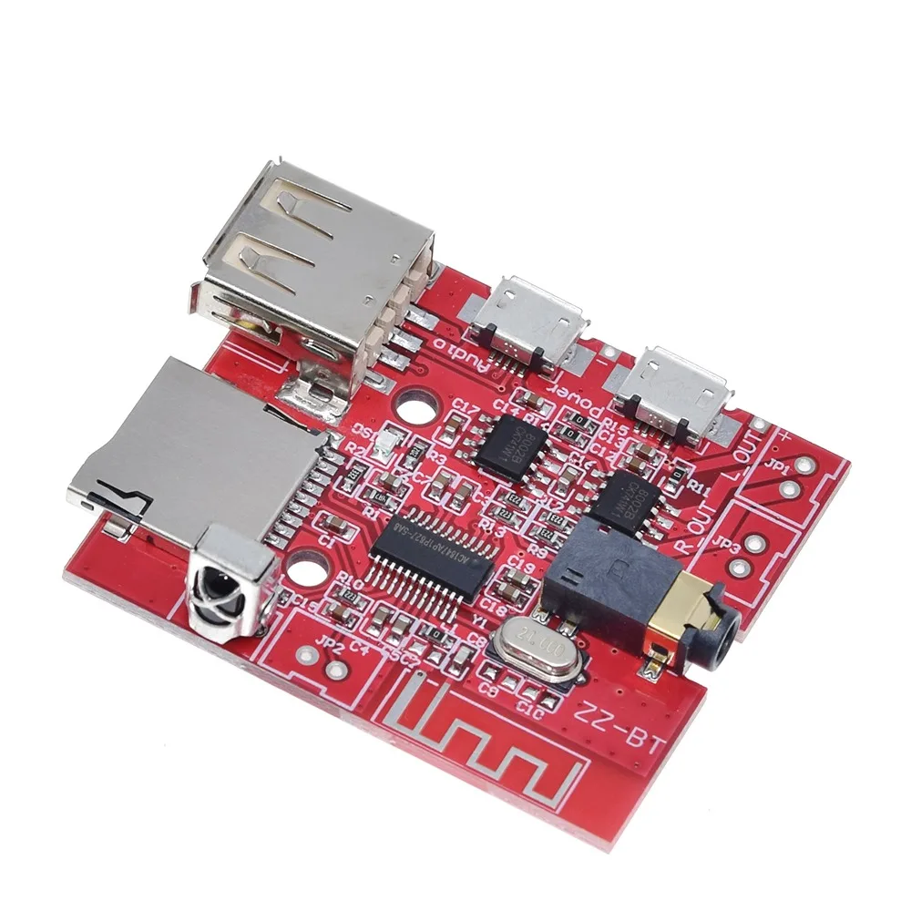 3W Car Bluetooth 4.1 MP3 WAV Decoding Board Speaker Amplifier Audio Receiver Module Support USB/TF/U-DISK/IR Remote Control  Red image 2