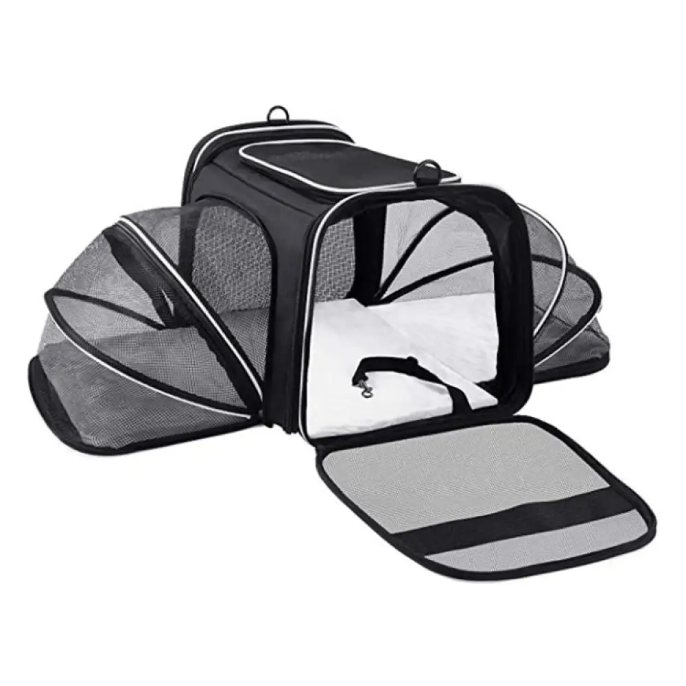 Breathable Pet Carrier Bag Double Expandable For Cats Small Dogs Outdoor Travel Portable Folding Comfortable Crate House