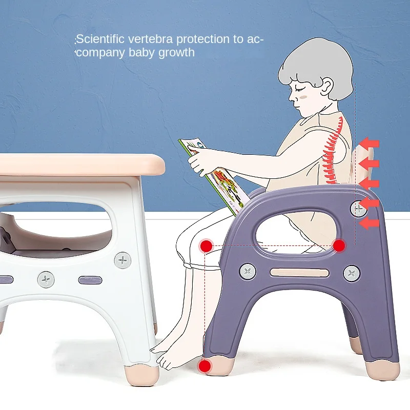 Children's elegant vanity children's table high-quality sports school plastic color reclining chair with children's study table