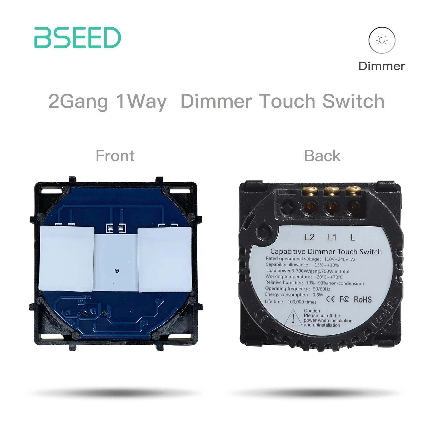 BSEED Touch Lichtschakelaar 1/2/3Gang Dimmer Functie Onderdelen Glazen Paneel Grijs EU Stopcontact plug DIY Gratis Combinatie