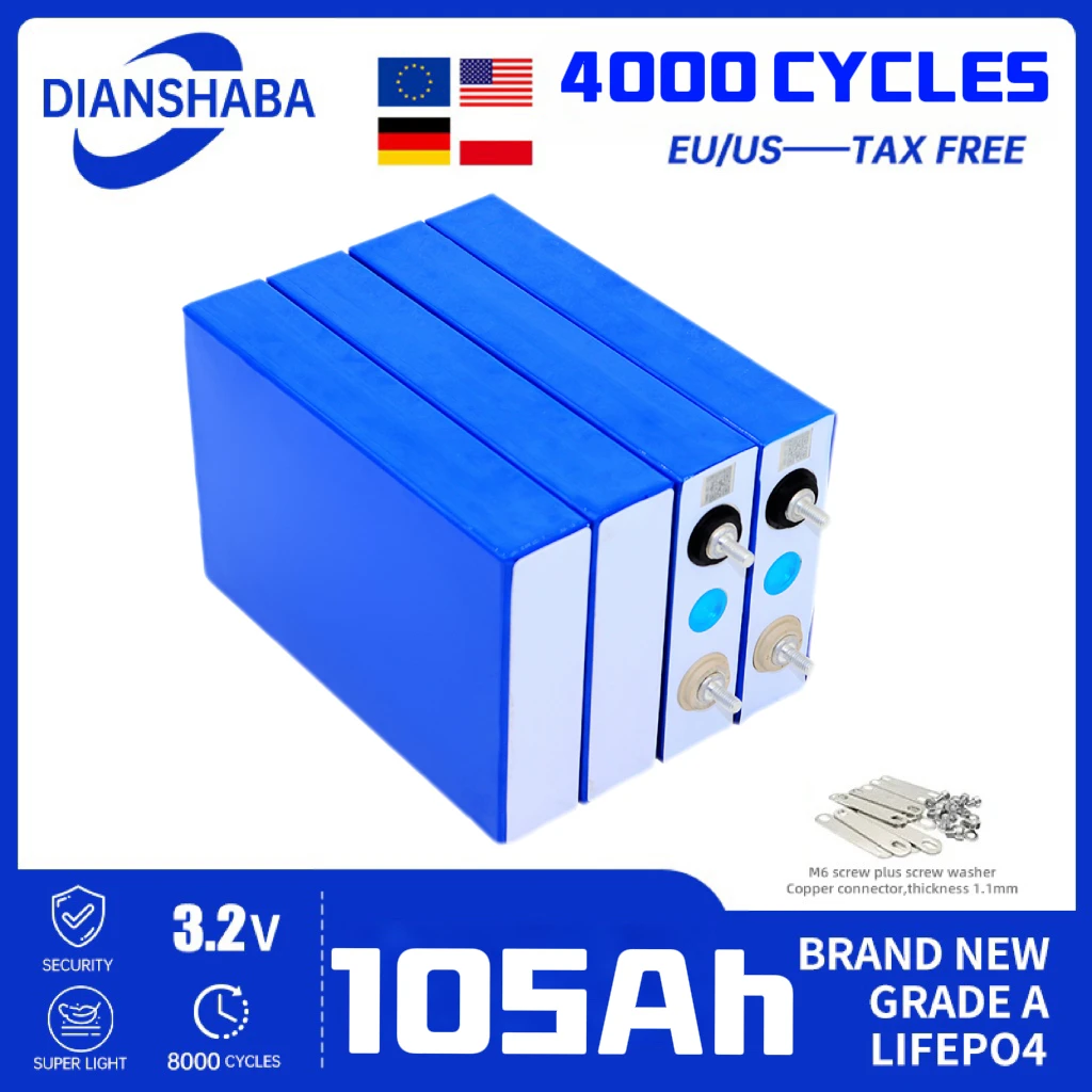 Motorcycle Electric Car Solar Inverter Boat Batteries Welcome 3.2V 105Ah LiFePO4 battery Lithium iron phospha