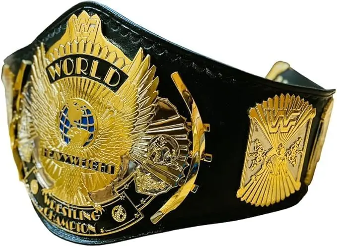 

Wrestling Championship Belt for Wrestling Events, Material Not Specified, Gold/Black, Replica of Heavyweight Belt