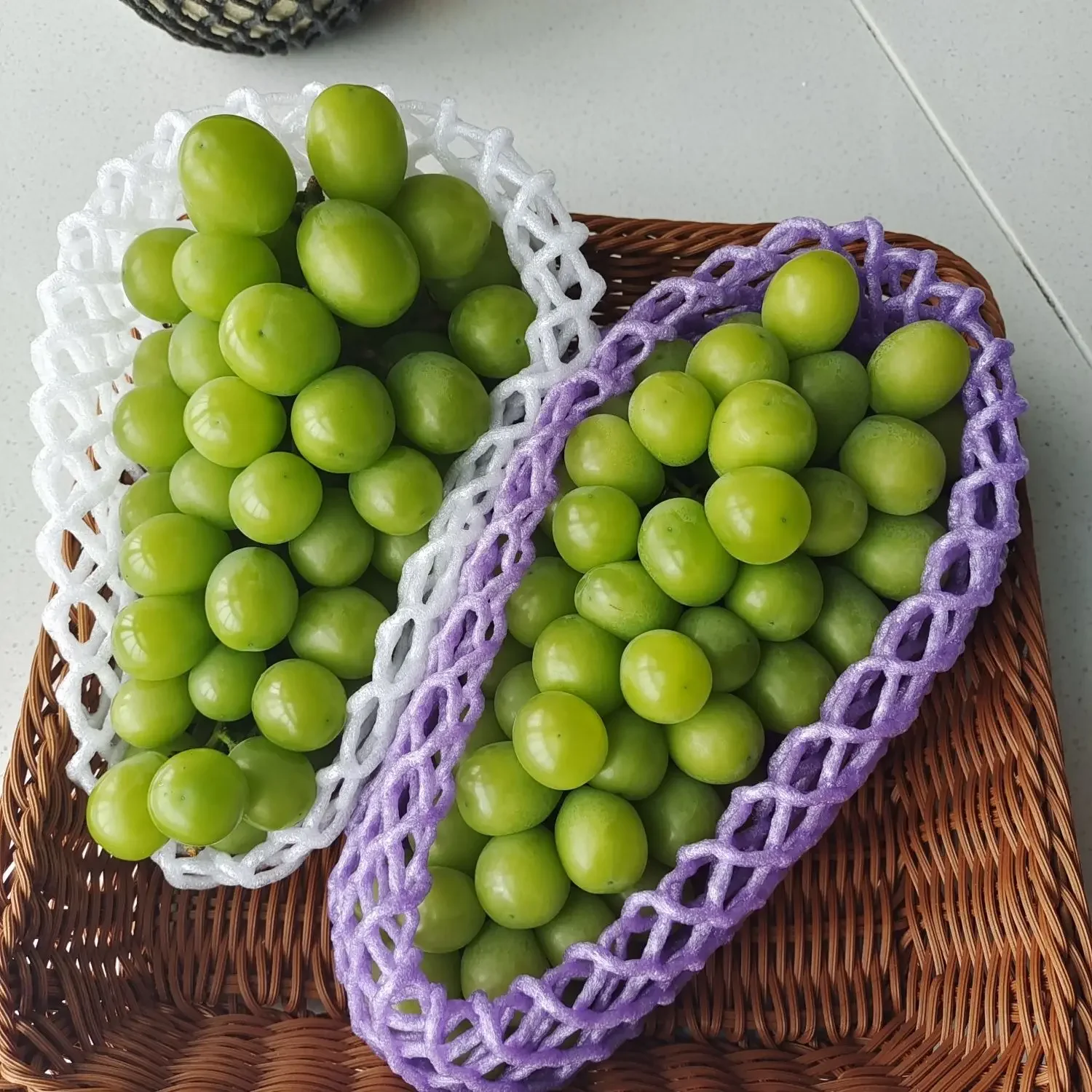 Purple Yellow Shockproof Foam Net Sheath Fruit Vegetable Anti Extrusion Mesh Cover Grape Specific Anti Mold Protective Mesh Bag