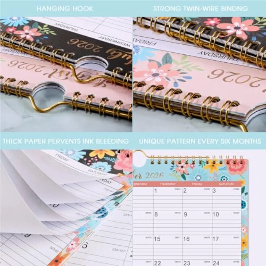 تقويم 2026 2026 تقويم حائط مع 12 شهرًا يناير 2026 ديسمبر 2026 تقويم حائط مع ربط TwinWire + 11 بوصة × 8.5 بوصة + معلق