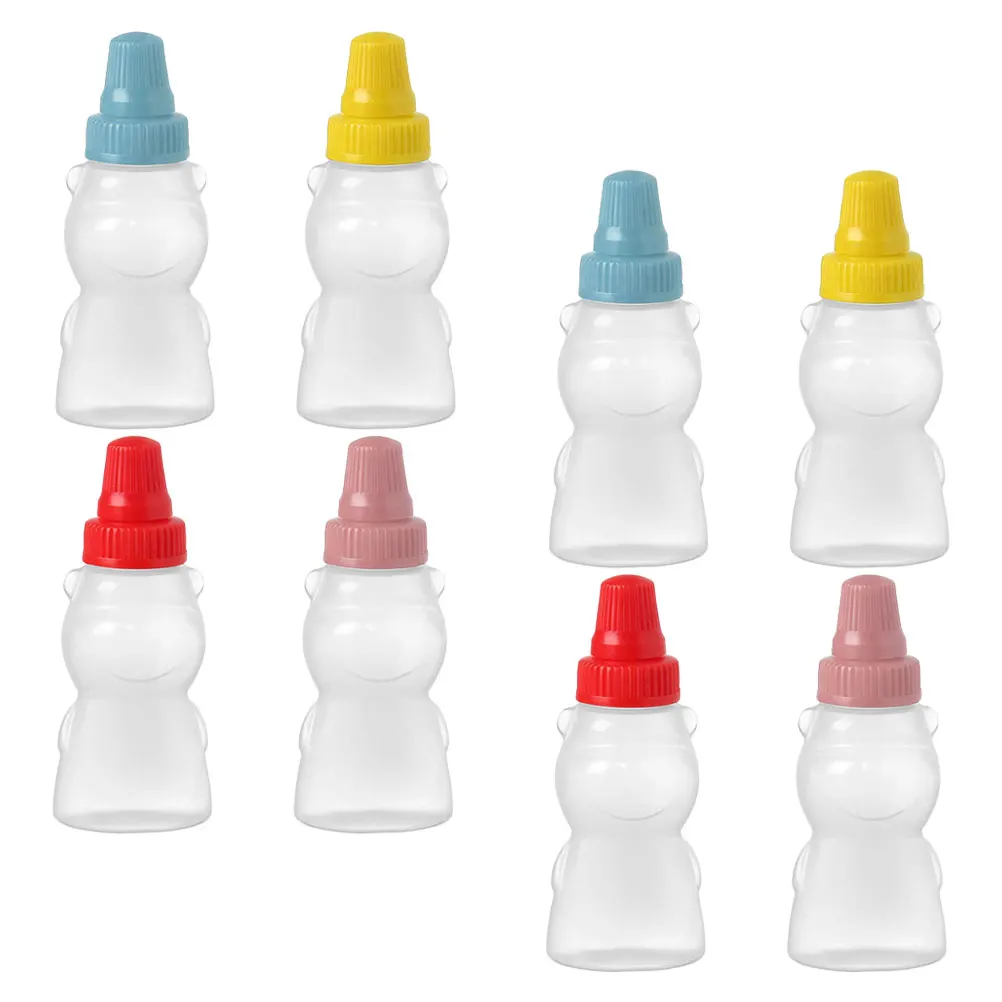 

8 Pcs Bear Sauce Bottle Mini Squeeze Cute Honey Bottles Jar Shaped Container Small or Jars Ketchup Travel