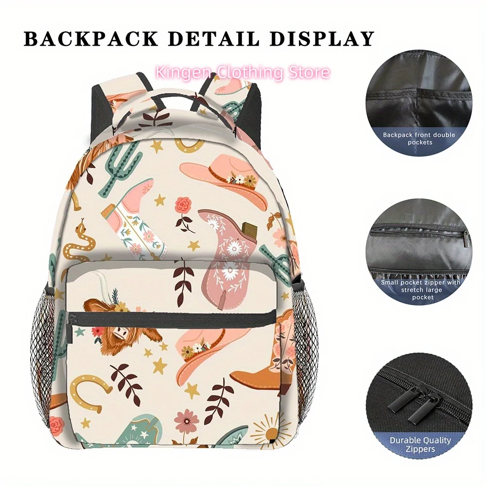 2D FLAT PRINTING, Cartoon Printed Large Capacity Backpack, Classic Travel Style Backpack Suitable for Travel, Shopping, Yoga, Wo