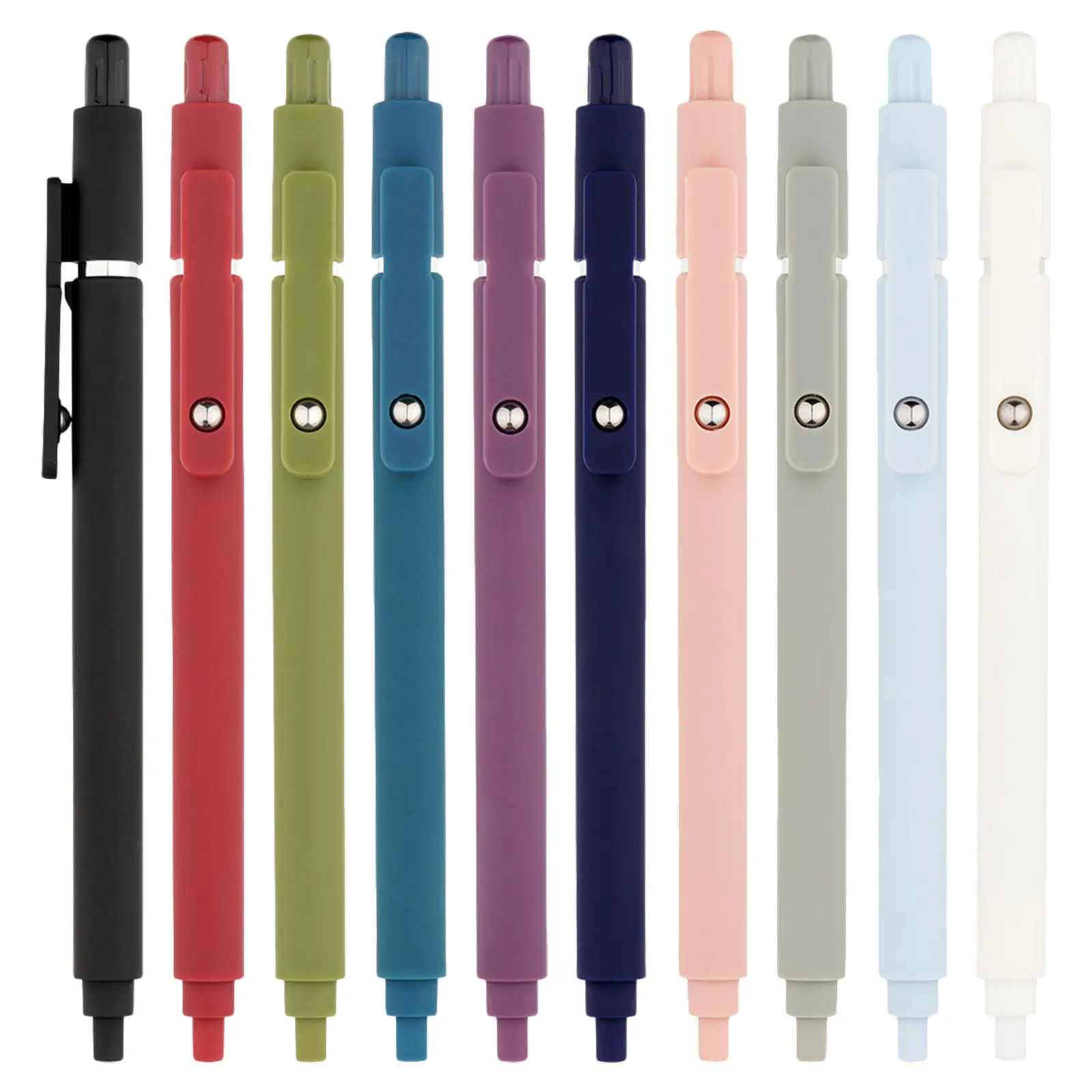 10Pcs Retractable Fine Point Black Ink Pens Smooth Writing Ergonomic Design Quick Dry Fast Drying for Journaling Notes Office