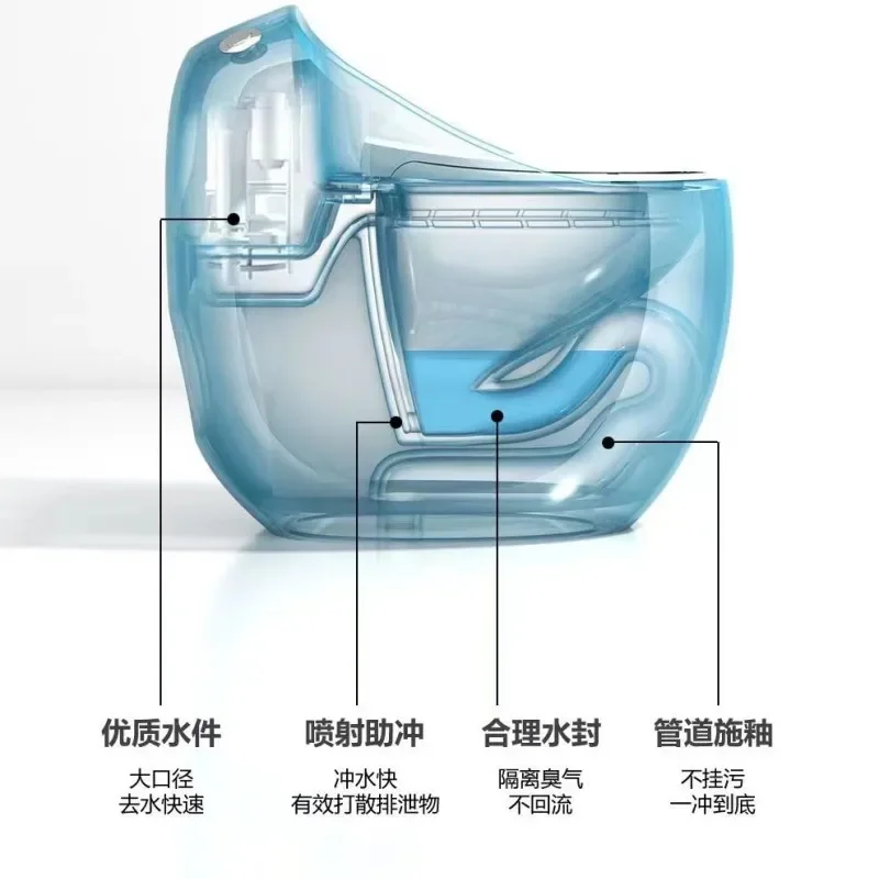 Royal Crown Egg Shaped Ceramic Toilet Siphon Flush Silent Large Pipe Small Apartment Bathroom Fixture Home Use