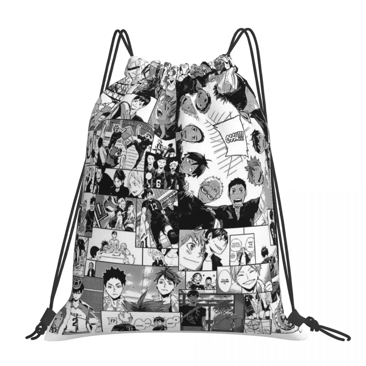 

Haikyuu!! Karasuno Collage Backpacks Portable Drawstring Bags Drawstring Bundle Pocket Sports Bag BookBag For Man Woman School