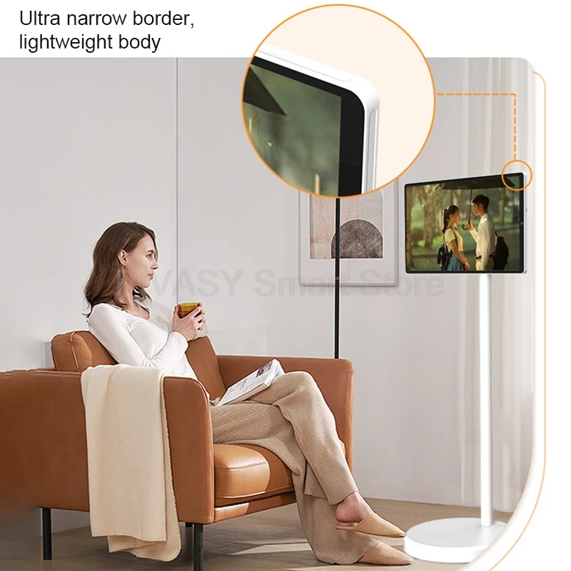 21.5 인치 터치 스크린 연구 야외 안드로이드 12 시스템 휴대용 회전식 스마트 TV 배터리 이동식 내장 8MP 전면 AF 카메라