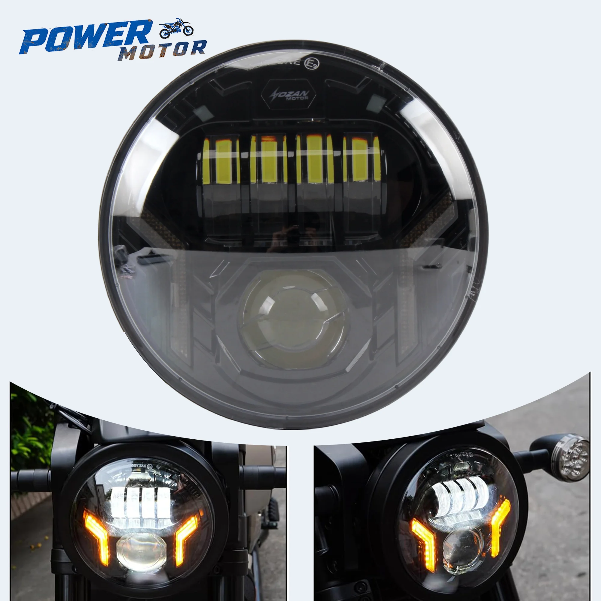 

Motorcycle 5.75 Inch LED Headlight With White Halo DRL Lights Amber Turn Signals For Harley Touring Electra Glide Street Glide