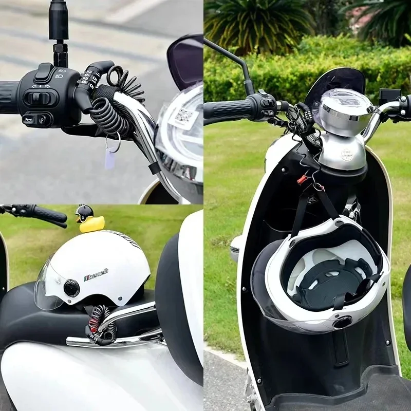 1PC Universal Helmet Password Wire Lock | Anti-Theft Security Lock for Motorcycle/E-Bike/Mtb/Road Bike/Bicycle