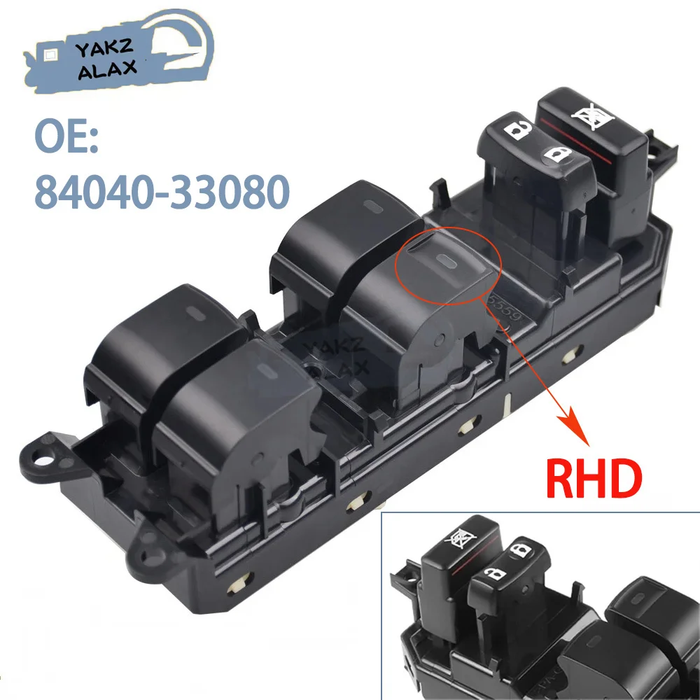 

RHD 84040-33080 Electric Master Power Window Control Switch for Toyota Land Cruiser 200 Prado 150 Allion Camry Alphard Corolla