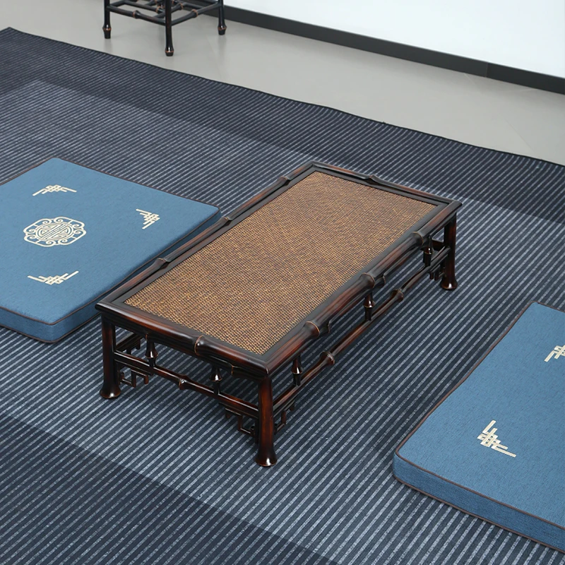 Handcrafted Chinese Bamboo Desk Tatami Floor Table Traditional Louhan Bed Stand Bay Window Coffee