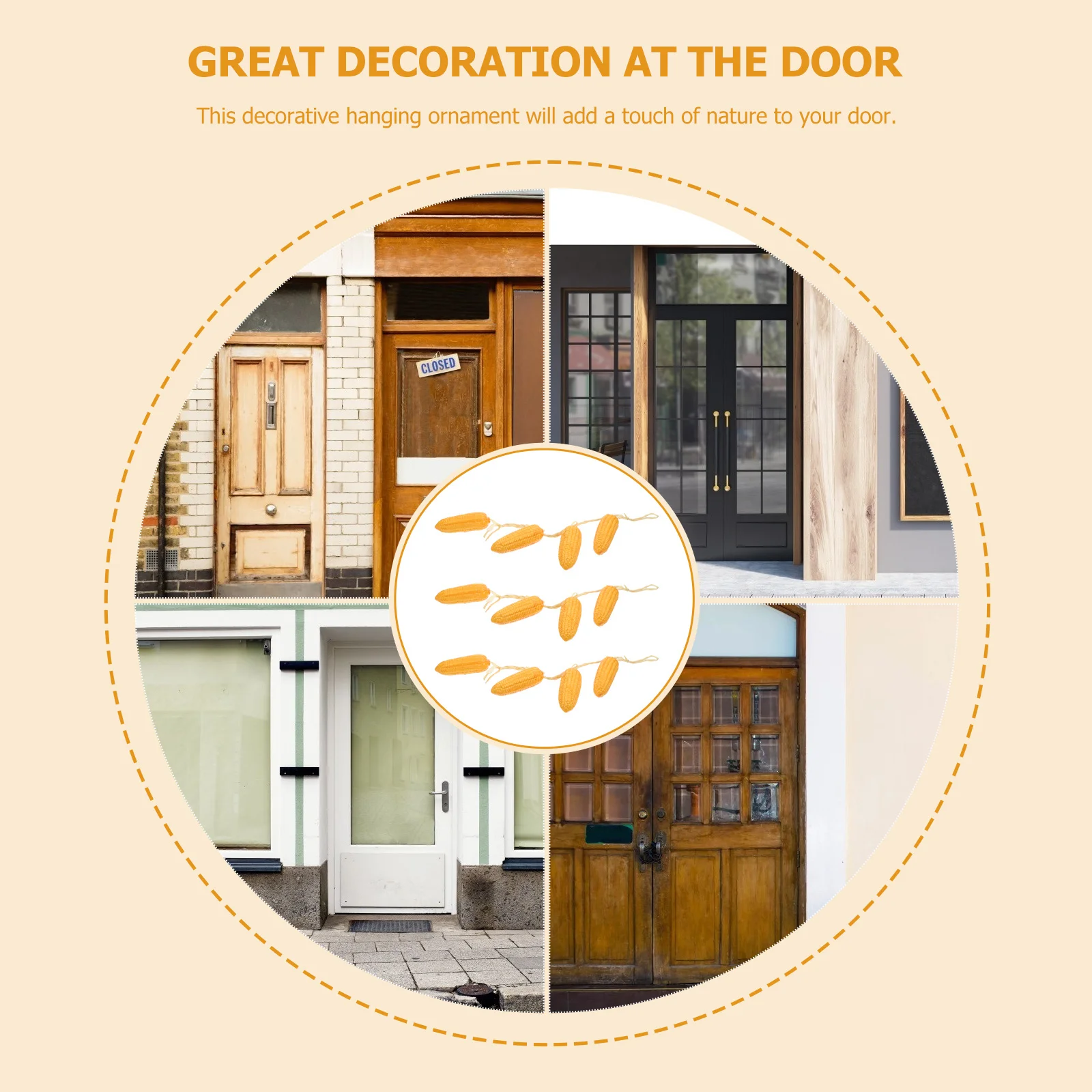 

3 pcs Simulated Corn Decor Artificial Corn Strings Hanging Vegetable Decor For Home Garden Wall Art Decoration Agricultural