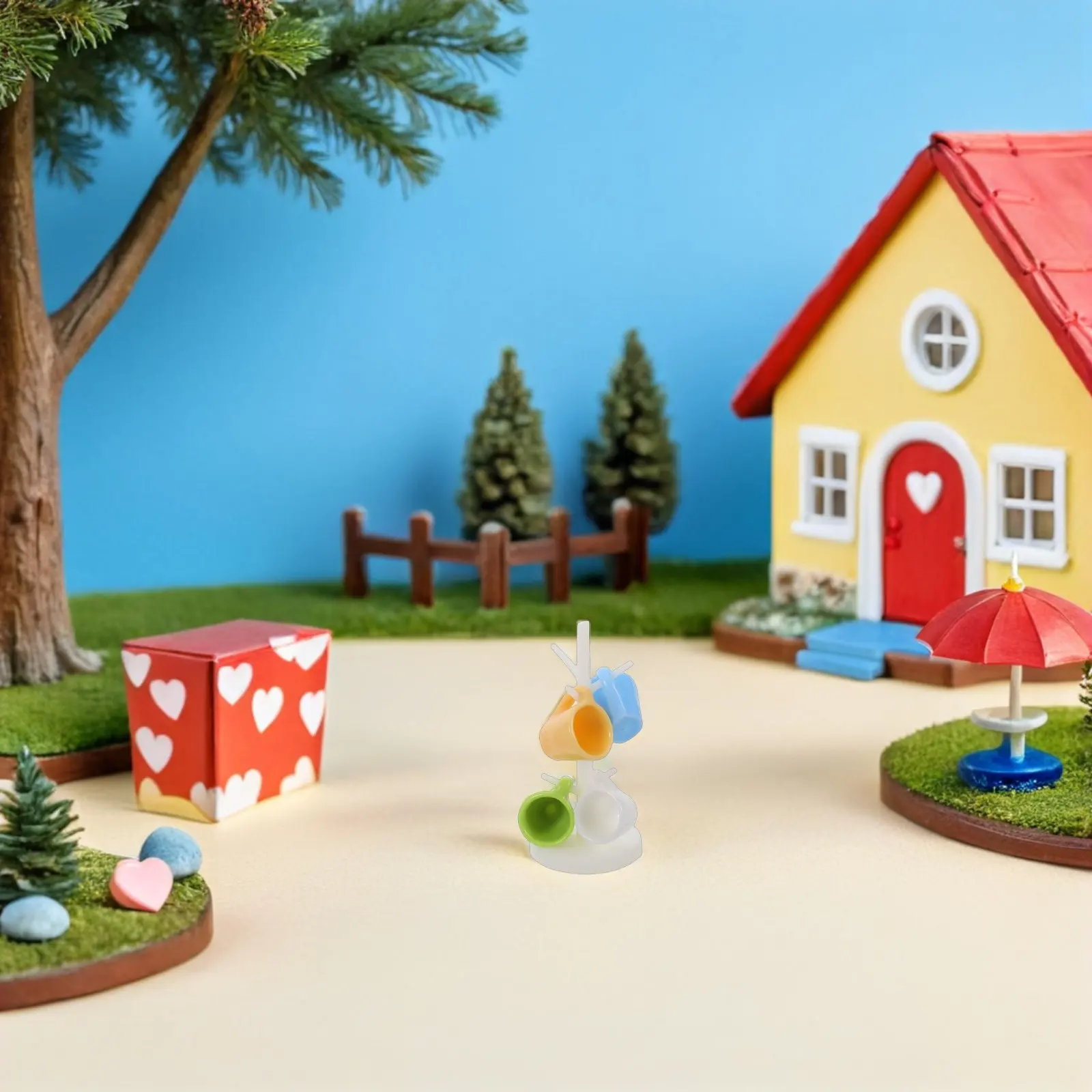 

1Set Miniature Water Cup Holder Realistic Micro Landscape Kitchen Rack for Dollhouse Dining Table Tiny Stemware Storage Easy