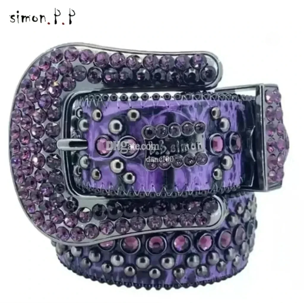 Top Quality Belt Simon Belts for Men Women Shiny Diamond Belt Black on Black Blue White Multicolour with Bling Rhinestones Gift