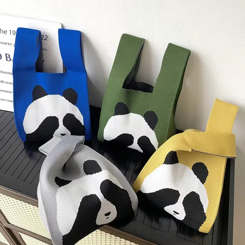 

Women Handmade Knitted Tote Handbag Casual Wristlet for Daily Work Commute Outing Simple Japanese Style Carryall