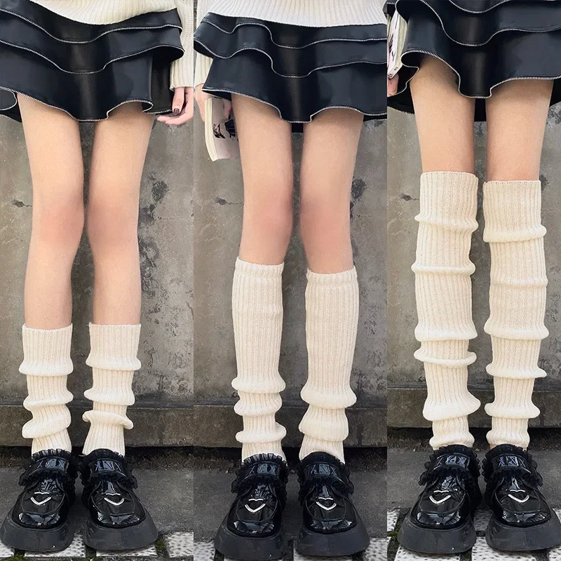 40/50/70cm Lolita Leg Warmers Women Long Socks Wool Knitted Foot Cover Arm Warmer Y2K Autumn Winter Socks Boot Cuffs Stockings - view 5