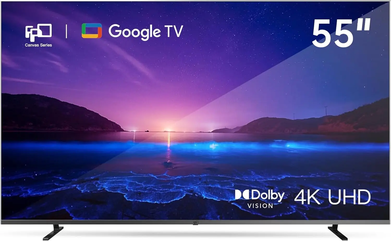 สมาร์ททีวีขนาด 55 นิ้ว Google TV 4K UHD พร้อม Google Play และ Google Cast ในตัว, HDR 10, Dolby Vision Dolby Atmos, MEMC, Voice Remot