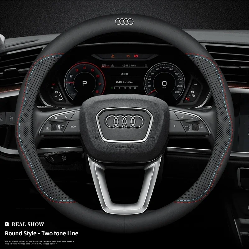 

Car Leather Steering Wheel Cover Car Interior Accessories For Audi Quattro Sline A3 A4 A6 A5 Q5 A1 Q7 Q3 Q2 Q8 A7 A8 TT S1 SQ5